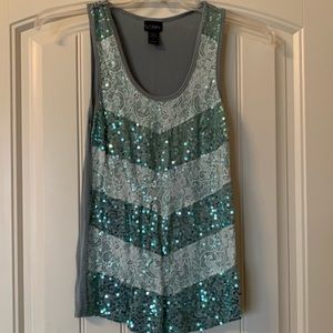 Buckle Sequin/Lace Tank